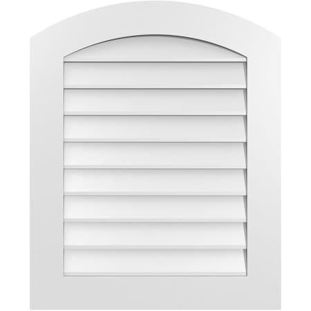 Ekena Millwork Arch Top Surface Mount PVC Gable Vent: Functional, w/ 3-1/2"W x 1"P Standard Frame, 26"W x 32"H GVPAR26X3201SF